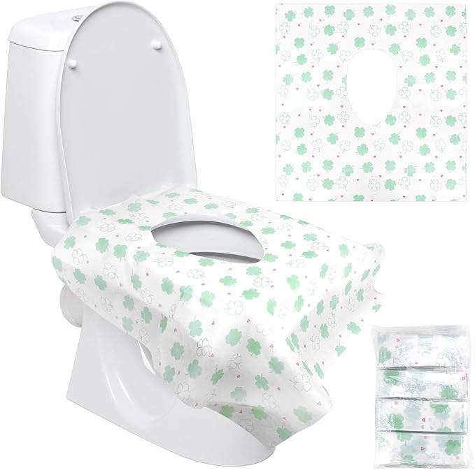 Disposable Toilet Seat Covers 20 Pack - Extra Large Waterproof Potty Covers for Public Restroom & Potty Training, Travel Must Haves & Airplane Essentials, Non-Slip