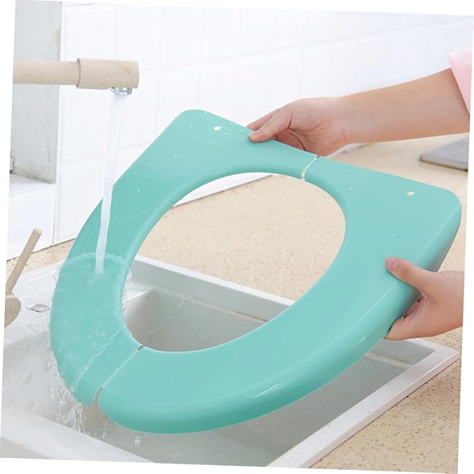 PartyKindom 2pcs Folding Potty Seat Cover Portable Plastic Toilet Training Cushion for Travel Home Use Lightweight Fits Standard Toilets for Adults