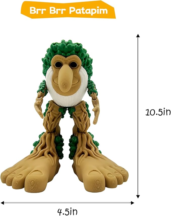 Italian Brainrot Toys,Brainrot Toys,Brainrot Action Figures,Collectible Italian Brainrot Characters,Best Gift for Brainrot Fans & Kids (BRR BRR Patapim)