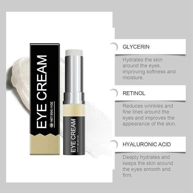 Under Eye Balm Stick for Under Eyes Bags, Balm for Eye Bags, 2025 New Turmeric Cream, Erase for Dark Circles Puffiness, Moisturizing Eyes Cream (2 pcs, 0.11 Oz)