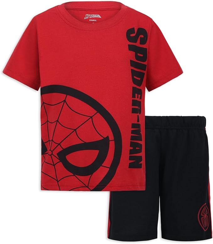 Marvel Spider-Man Boys 2 Piece Short Sleeve T-Shirt and Shorts Set for Toddlers