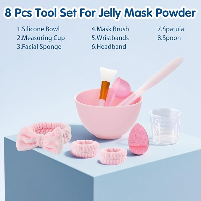 Jelly Masks Set for Facials Professional, Hyaluronic Acid Jelly Mask Powder with Mixing Bowl Set, Peel Off Hydrojelly Mask for Moisturizing & Deep Hydration, Spa Use for All Skin