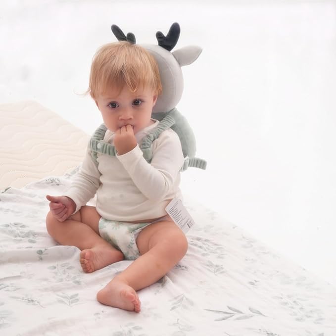 Baby Head Protector Backpack, Toddler Baby Head Protection Backpack with Baby Knee Pads Alarm Function for Walking & Crawling, Soft, Breathable and Wearing Safety Baby Head Protector