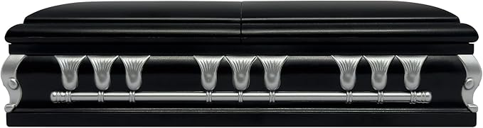 Deluxe Black Casket for Wrestling Action Figures with Removable Base