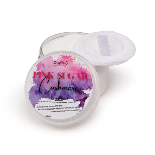 Pink Sugar Cashmere Dusting Powder for Women, 4oz Jar | Talc Free Body Formula, Soft Scented Skin Care, Gentle Powder for Daily Freshness, Includes Puff Application