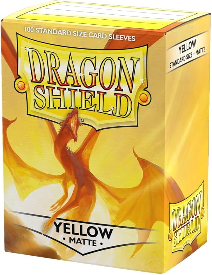 Dragon Shield | Standard Size Card Matte Sleeves | 100 CT - Smooth & Tough Premium TCG Sleeves | Compatible with Pokemon, Flesh & Blood, One Piece & Magic the Gathering | Yellow