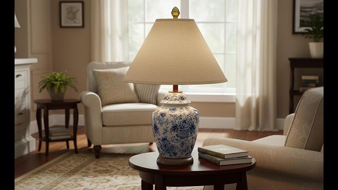 Aspen Creative 32209A Hardback Empire Spider Lamp Shade in Wheat Flaxen, 6" Top x 19" Bottom x 12" Slant Height