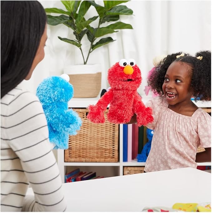 GUND Sesame Street Official Elmo Muppet Plush Hand Puppet, Premium Plush Toy for Ages 1 & Up, Red, 11”