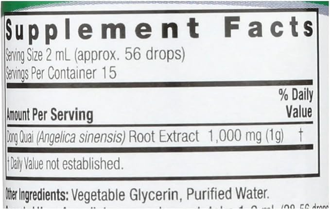 Nature's Answer Dong Quai Womens Support Supplement - Female Hormonal Support, Female Wellness Supplement, Liquid Extract, Alcohol Free, Gluten Free, Kosher - 1 oz