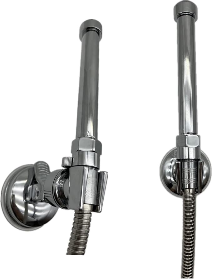 Complete Shower Enema System for Anal Vaginal Colon Cleaning,SOYESY Douche Enema Kits for Men and Women -Include Enema Nozzles, Shower Hose,Diverter,Suction Cup Holder and Flow Control Valves Silver