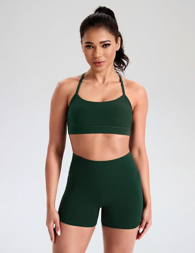 HeyNuts to Freest Womens Y Back Sports Bra, Spaghetti Strap Racerback Low Impact Workout Yoga Tops Padded A-C Cups *Updated