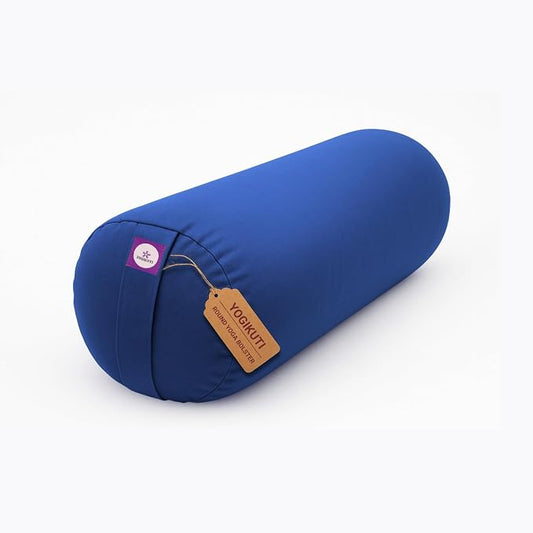 Yogikuti Iyengar Yoga Bolster for Restorative Yoga and Meditation – Lightweight Cotton Support Pillow with Handle for Easy Carry, Versatile for Pose Modification, Balance, Back Relief, and Relaxation