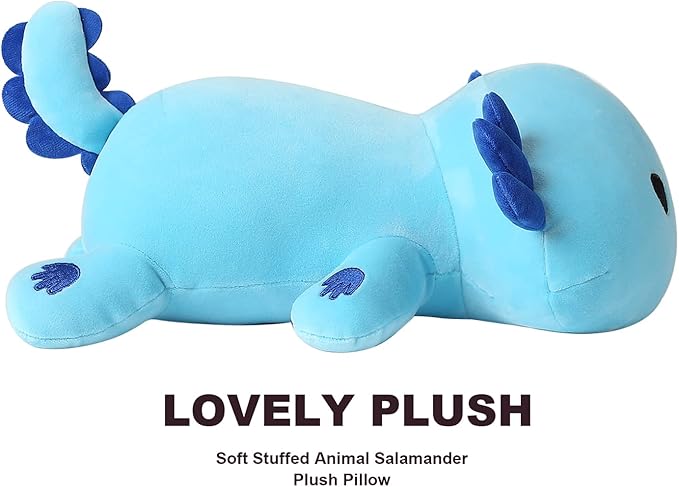 Onsoyours Cute Axolotl Plush, 19" Soft Large Stuffed Animal Salamander Big Plush Pillow, Kawaii Plushie Toy for Kids (Blue Axolotl A, 19")