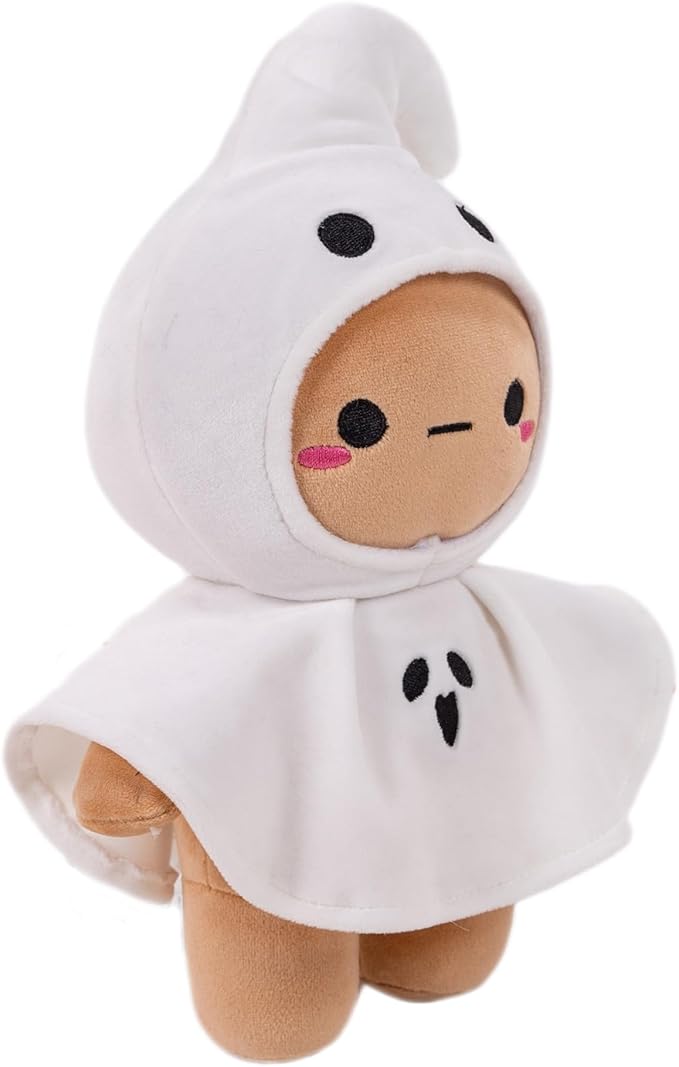Plushland 10 Inch Halloween Plush Toys Bat, Skeleton,Ghost Spooky Stuffed Animal Stuffies Soft Trick or Treat Party Decor Stuffy for Kids Adults (Ghostie Boo)