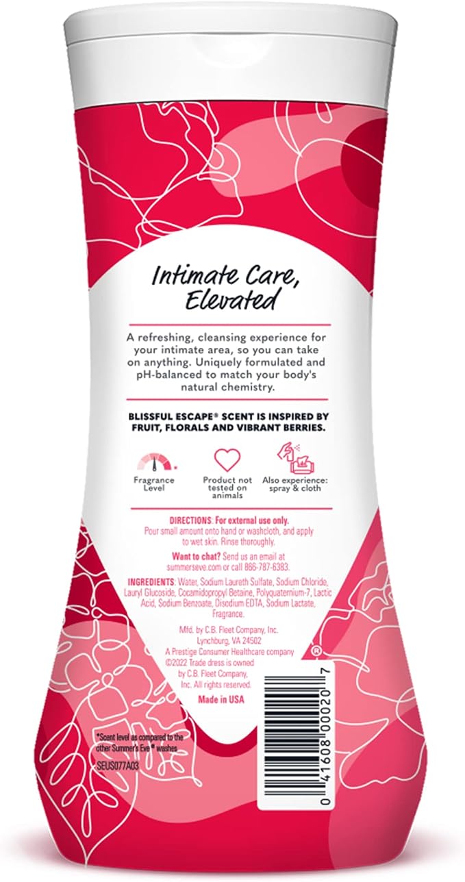 Summer's Eve Blissful Escape Body Wash & Wipes Bundle, Refreshing Feminine Hygiene, Removes Odor, pH Balanced