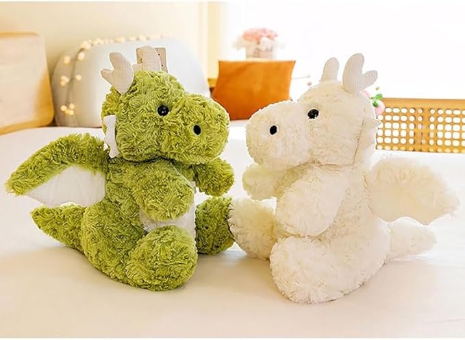 Dragon Stuffed Animals Soft Plush Cute Dragon Doll for Boys Girls 7.8in (Corn Dragon White)