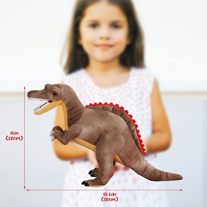 Dinosaur Plush Toy, Spinosaurus Stuffed Animal Throw Plushie Pillow Doll, Soft Grey Fluffy Friend Hugging Cushion - Present for Every Age & Occasion…