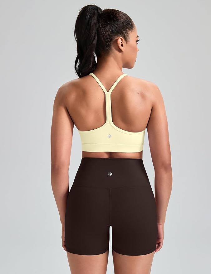 HeyNuts to Freest Womens Y Back Sports Bra, Spaghetti Strap Racerback Low Impact Workout Yoga Tops Padded A-C Cups *Updated