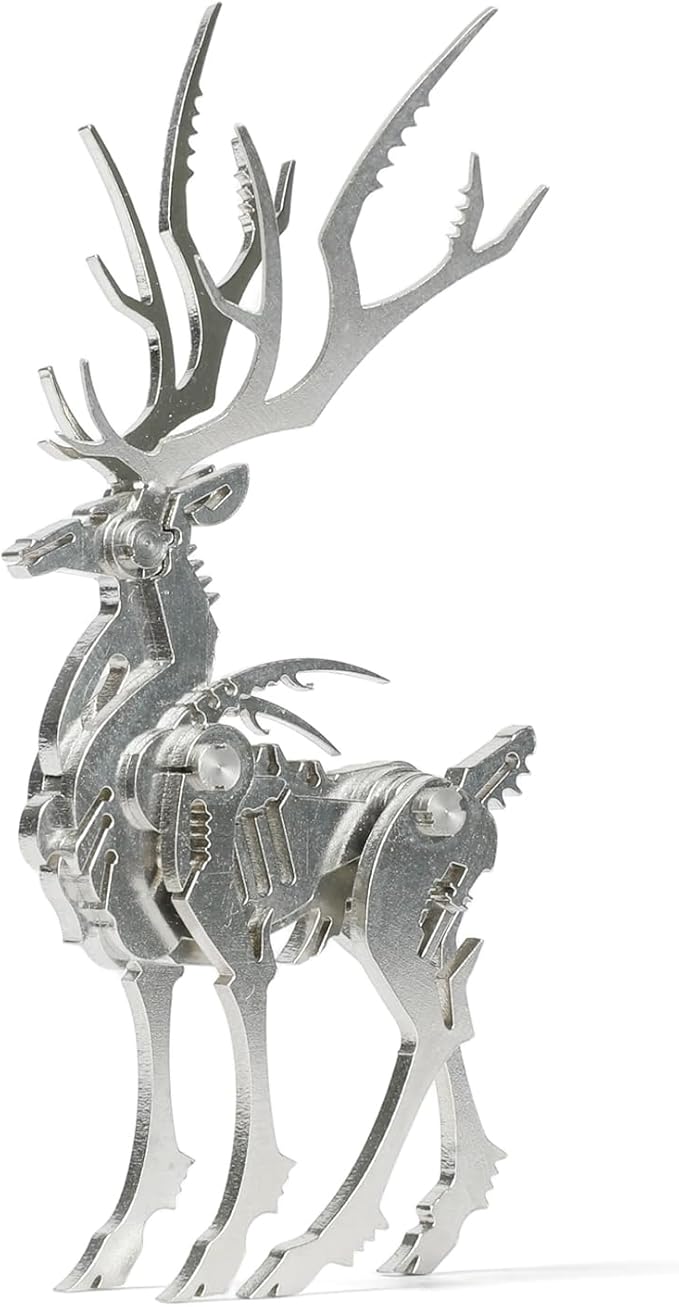 Mythical Forest Deer 3D Metal Puzzle Model for Adults, DIY Animal Sculpture 3D Model Kit Immersive Creative Building Model Art Desk Decor