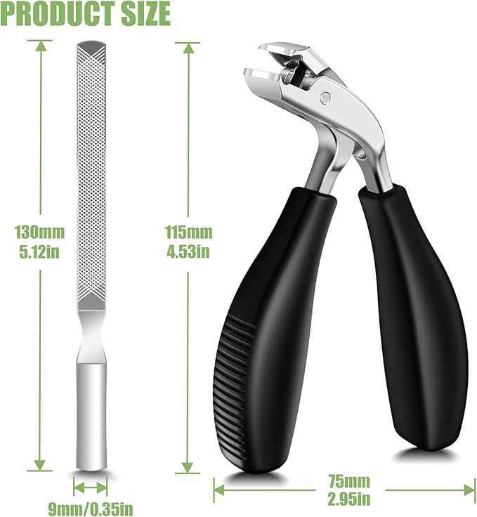 Toenail Clippers for Seniors Thick Toenails, 2026 Upgrade Straight Angled Head Large Toe Nail Clippers for Men, Sharp Heavy Duty Nail Cutter with Catcher ABS Long Handle