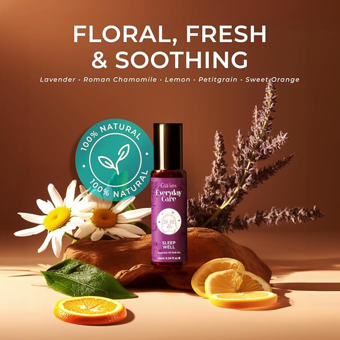 Frankincense Myrrh & Sleep Well Roll On Set - Essential Oils Aromatherapy Roll On with Essential Oil Set - 2x0.34 fl oz - Gya Labs