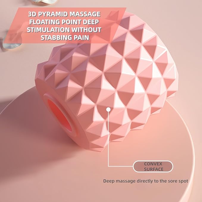 9-Wheel Leg Roller Massager – Deep Tissue Muscle Soreness Relief | Manual Fascia Massage Tool for Calves, Thighs & Arms | Gift for Nurses, Athletes & Women, Pink, 10.6 inch