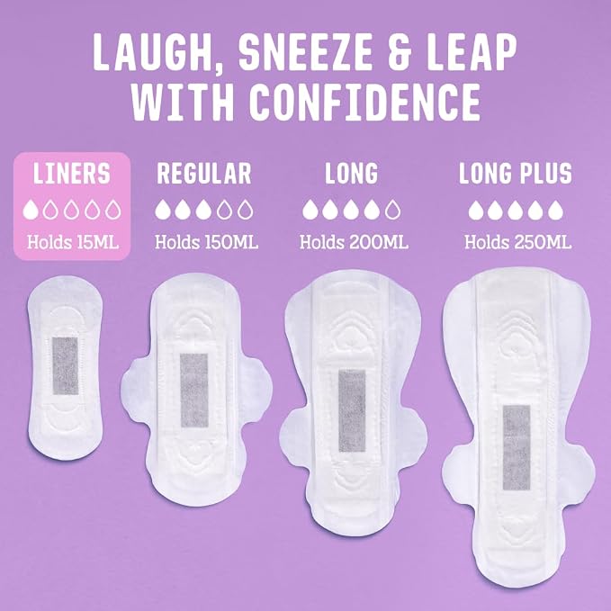 Flo - Sensitive Bladder Liners (16 Pack) - Wrapped + Ultra-Thin - Absorbent, Soft & Breathable - Charcoal Core - Made with Organic Bamboo - Panty Liners for Women - Vegan & Cruelty Free