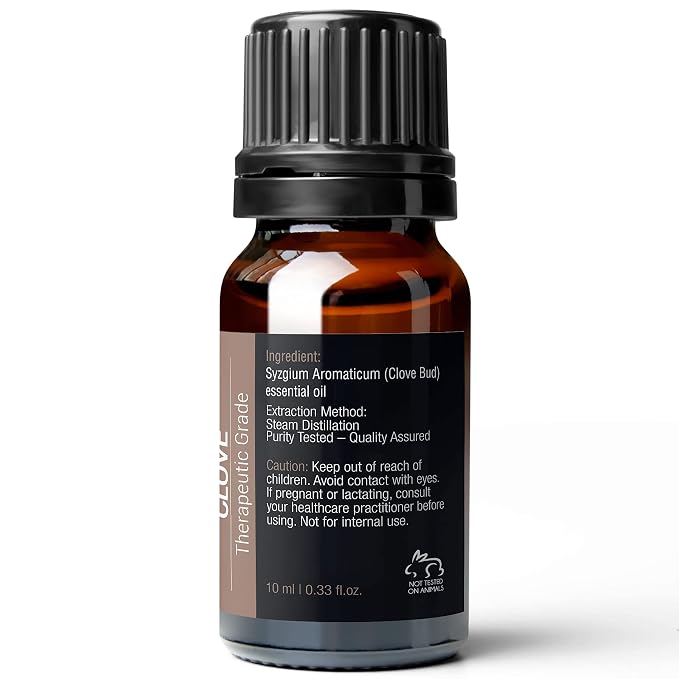 Pure Body Naturals Clove Bud Essential Oil, 10 ml - Pure and Undiluted Therapeutic Grade for Aromatherapy Diffuser and Relief
