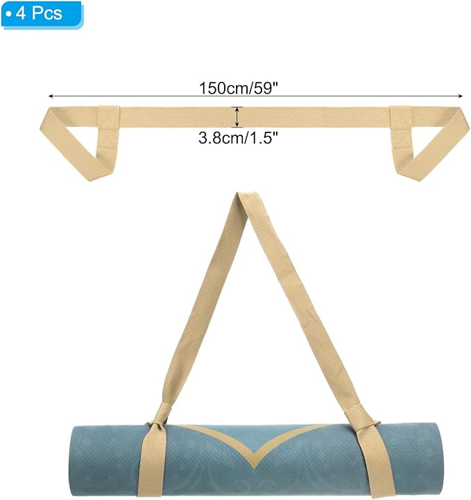 PATIKIL Yoga Mat Strap, Adjustable Yoga Mat Carrier Straps Sling Cotton Anti Slip Mat Holder Stretching Band
