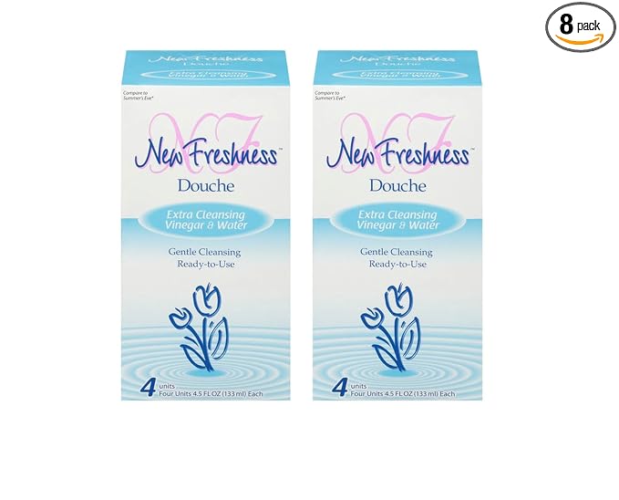 New Freshness Douche Extra Cleansing Vinegar & Water Gentle cleansing Ready-to-use 4 units 4.5 Fl.Oz Each (2 PACK )