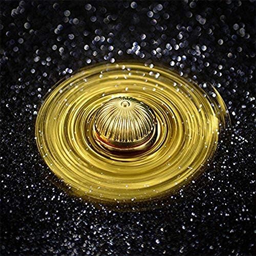 Golden Sphere Fidget Spinner Toy for Adults Kids, Magic Orb Hand Finger Spinners Toy, Cool Metal Fidget Toys EDC Fingertip Gyro, Desk Toy Fidgeting Novelty Gift for Boys Girls(Gold)