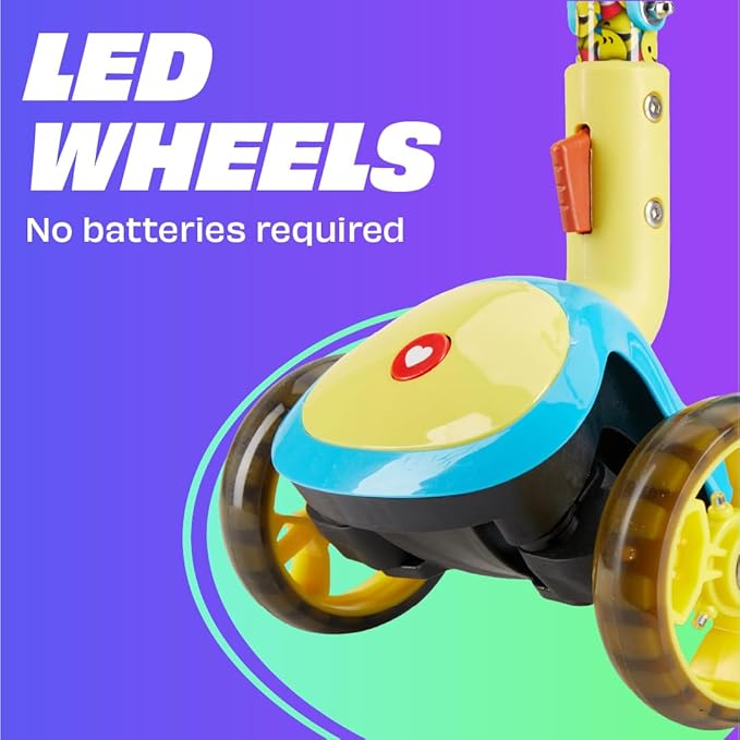SKIDEE Kick Scooter for Kids Foldable 3 Wheel Scooter with Lean-to-Steer, Adjustable Height, Removable Seat & LED Light Wheels | Toddler Scooter Up to 12 Year Old Boys/Girls