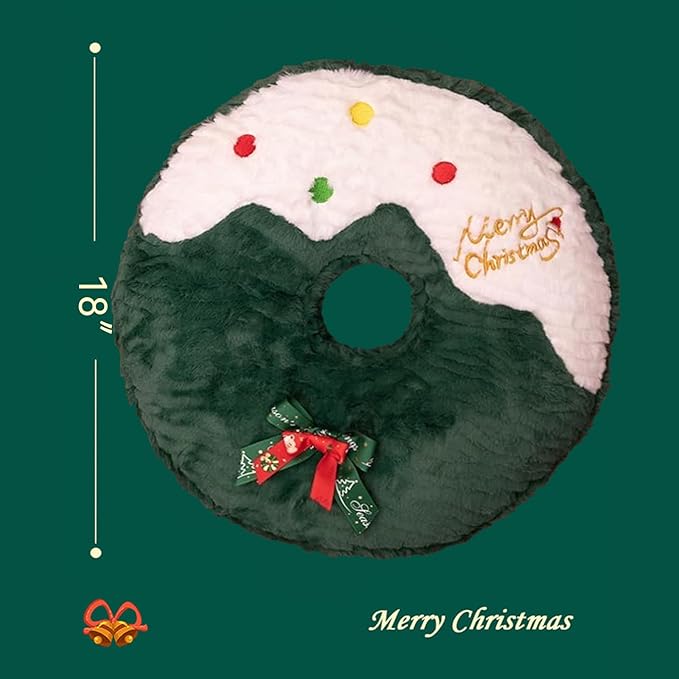 Christmas Plush Christmas Decorations Throw Pillow (16-18 Inch) - Super Soft Stuffed Animal Plush, Fluffy Holiday Decor, Couch Bed Pillow Gift (Christmas Wreath)