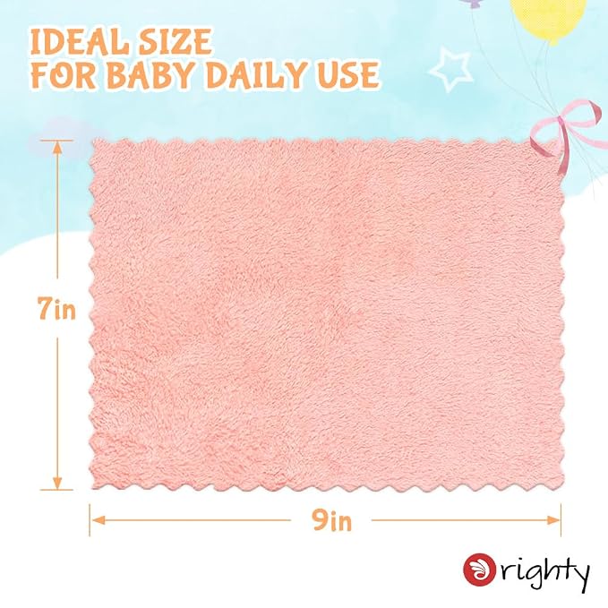 Orighty Baby Washcloths 12 Pack, Microfiber Coral Fleece Baby Face Towels, Soft and Absorbent Wash Cloths for Newborns, Infants and Toddlers, Gentle on Delicate Skin for Face Hands and Body, 7x9 Inch