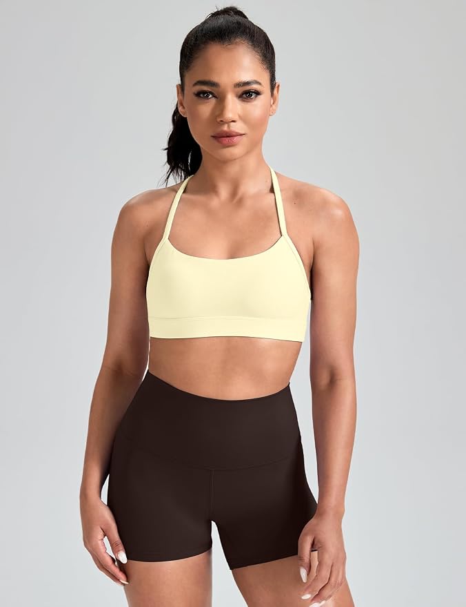 HeyNuts to Freest Womens Y Back Sports Bra, Spaghetti Strap Racerback Low Impact Workout Yoga Tops Padded A-C Cups *Updated