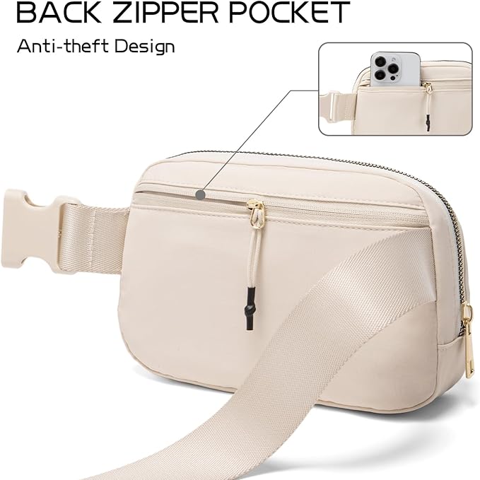 Gitus Belt Bag Fanny Pack Crossbody Bags with Initial Letter Patch Cute Stuff Birthday Gifts for Teenager Girls Trendy Preppy Stuff for Teen Girls(Beige-B)