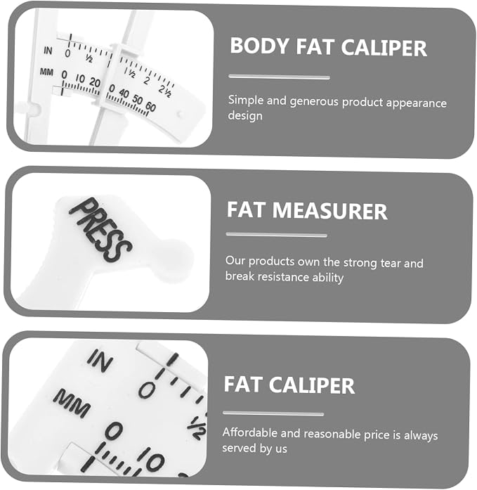 2pcs Body Measuring Caliper and Tape Accurate Fat Measurement Tool for Health Monitoring Includes Easy Use User Guide for Men and Women