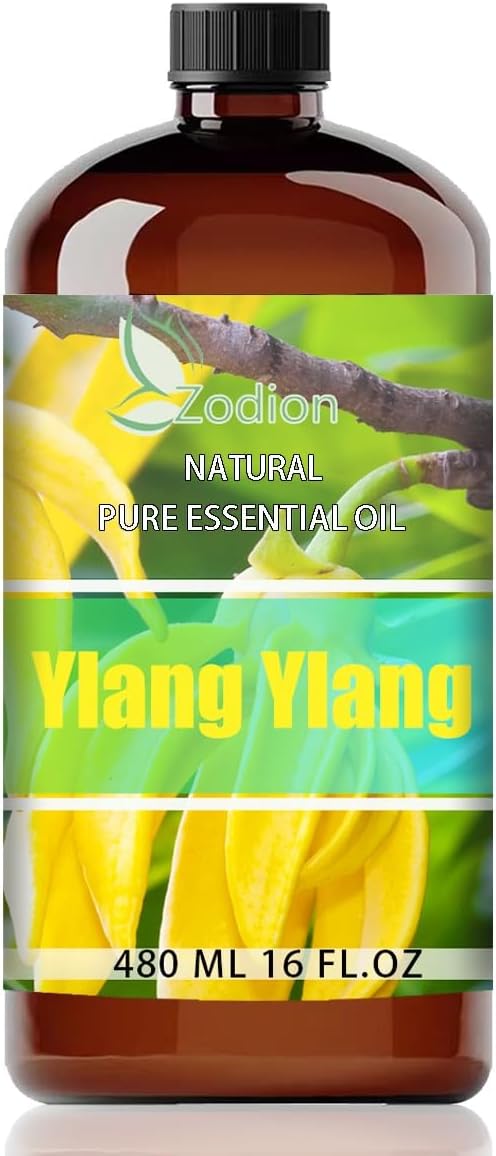 Ylang Ylang Essential Oil - Ylang Ylang Oil for Diffuser, 16 Fl Oz (480ml) | Candle Making, Soap Making, aroma, Strong Scent, Pure, Natural, Home Fragrance, Massage, Large Bottle