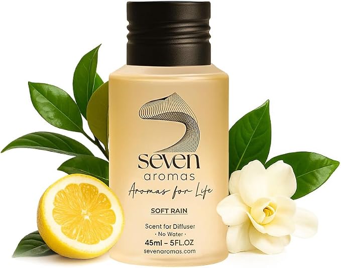 SevenAromas Soft Rain | 45ml 1.5oz Hotel Scent Diffuser Oil | Floral | Rose, Jasmine & Gardenia | London Luxury Aromatherapy