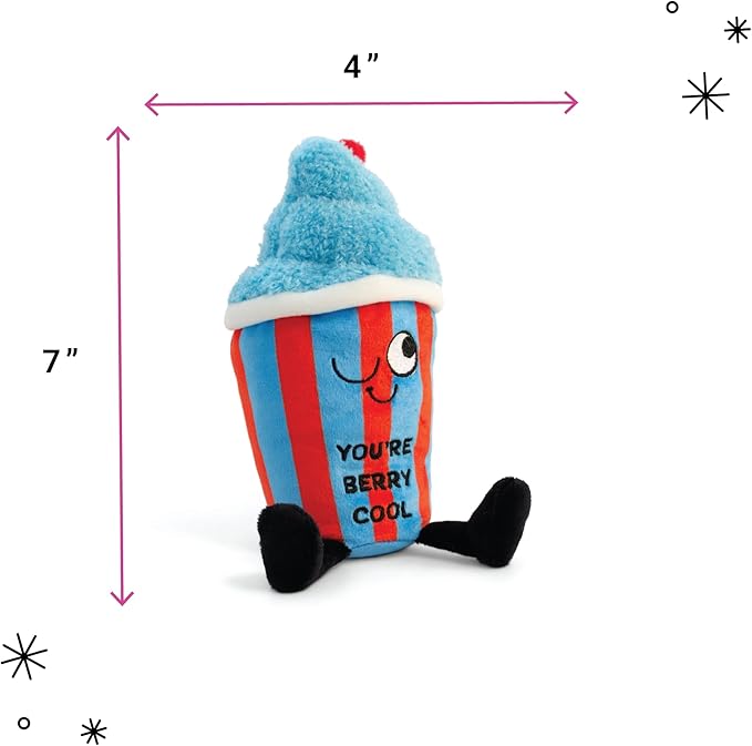 Snowcone Plushie - You're Berry Cool Punny Ice Desert Plush, Cute Food Plushie Gift for Kids