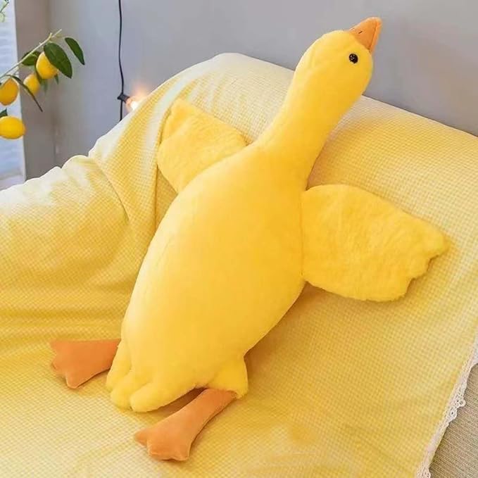 19.7'' Goose Plush Stuffed Animal Soft Swan Goose Stuffed Plush Toys Hugging Cushion Pillow Plushies Doll for Kids Adults (1PC-Yellow 19.7'')