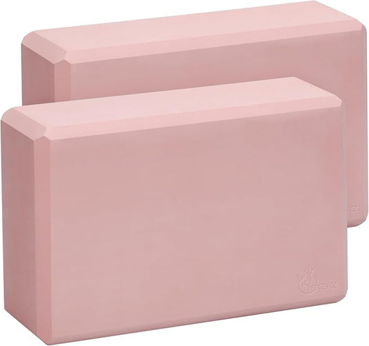 EXERZ Yoga Blocks 2 pack, Gym Blocks, Exercise Workout Fitness Bricks, Pilates Stretch Handstand Non-Slip