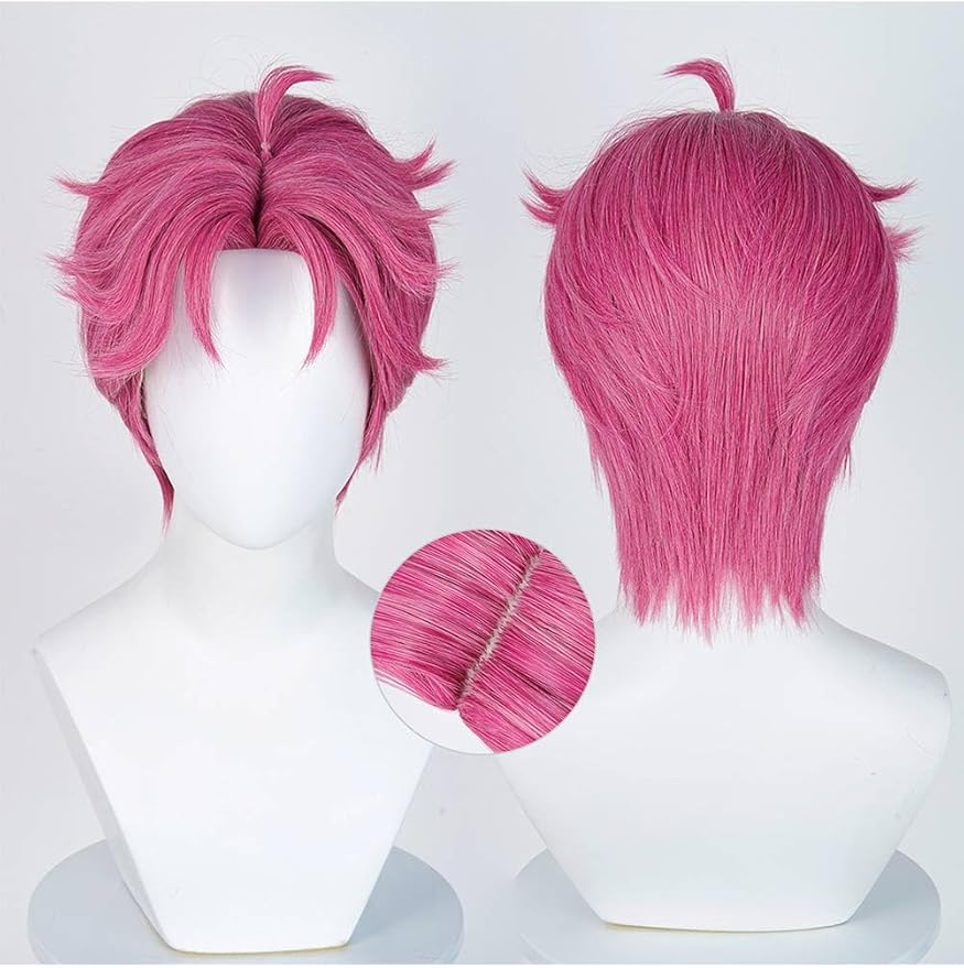 Mens Abby Cosplay Costume Abby Green Shirt Wig Set for Halloween