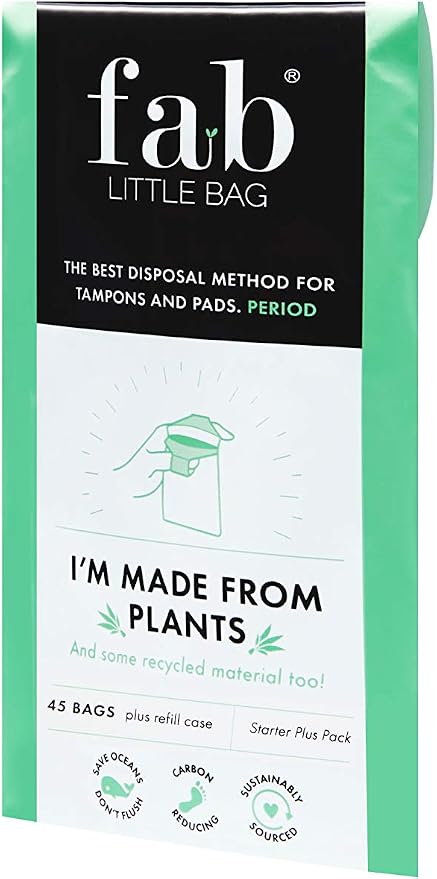 Fab Little Bag Starter Plus Pack - 45 Sanitary Disposal Bags Plus Recyclable Refill Pack for Out and About (45 Pack)