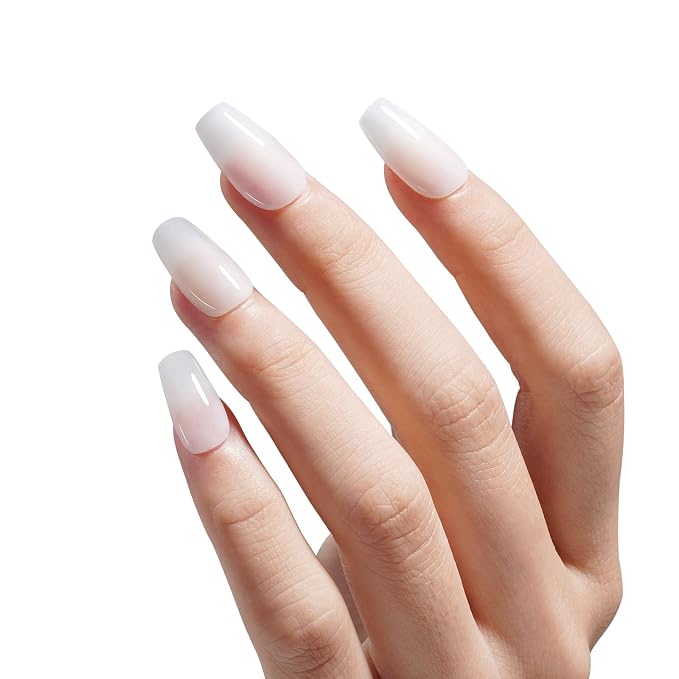 AILLSA Milky White Dip Powder Nude Nail Dipping Powder | Translucent Jelly Dip Powder Colors for DIY Manicure Salon at Home Easy to Use Neutral Nail Dip Powder (1 Oz)