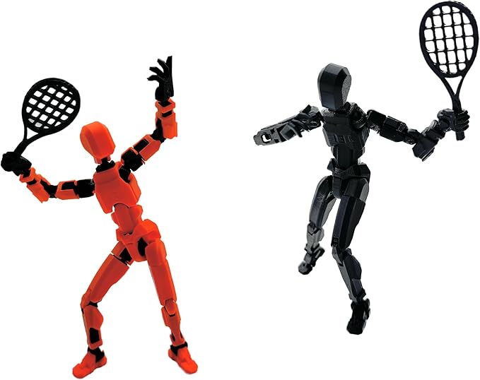 3D Printed 5.54-inch Multi-Jointed Action Figures Dummy13, Full Body Mechanical Movable Toy, Multiple Accessories, Hand Painted Figure, Desk Decoration, Creative Gifts (Sport-set3)