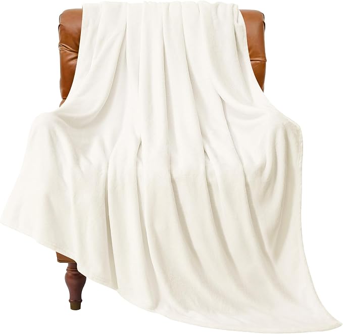 BEDELITE Fleece Blanket Soft Plush Twin Size Blanket Cream 60"x80" | Ultra Soft Fleece, Plush Microfiber, Lightweight Warmth, All Season Comfort, Fade Resistant, Machine Washable, Couch Sofa Bed