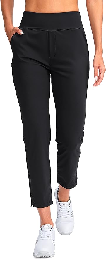 YYV Women's Golf Pants High Waist Stretch Ankle Pants with Pockets | Work Ankle Pants, Dress Pants with 4 Pockets, For Yoga Business Travel Casual