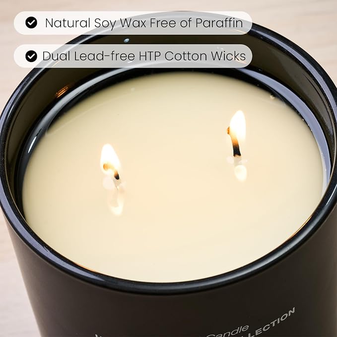 M&SENSE Natural Soy Large Candle| Oud Wood | 16.6 oz, 95H Burn | Mini Spring Scented Candles for Relaxation, Meditation, Home Décor | for Bedroom, Office, Party