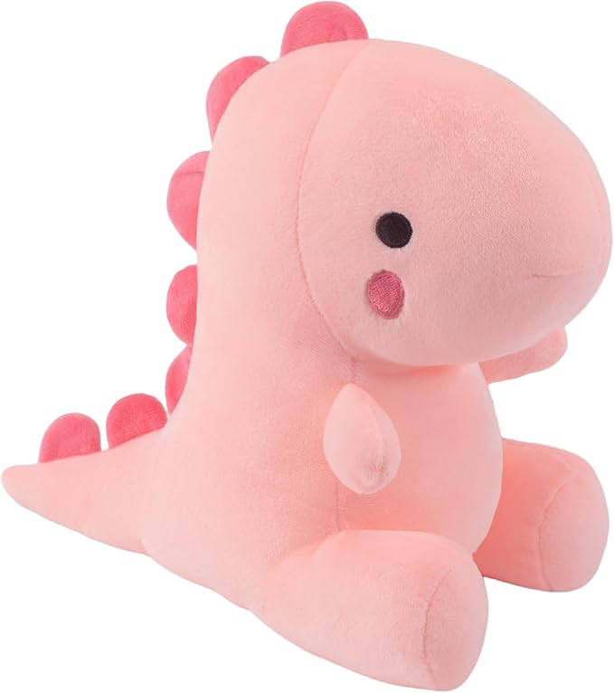 Plush Dinosaur Stuffed Animal, Cute Toys Anime Dinosaur Soft Throw Pillow Gift for Children Boys Girls Pink 18.5 inch